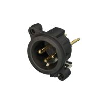 Neutrik | NC3MAV - XLR 3P vertical chassis conn black Male