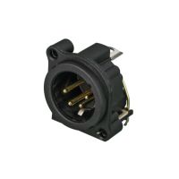 Neutrik | NC4MAH - XLR 4P horizontal chassis conn black Male