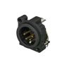 Neutrik | NC4MAH - XLR 4P horizontal chassis conn black Male