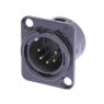 Neutrik | NC5MD-L-B-1 - XLR 5P chassis connector black Male