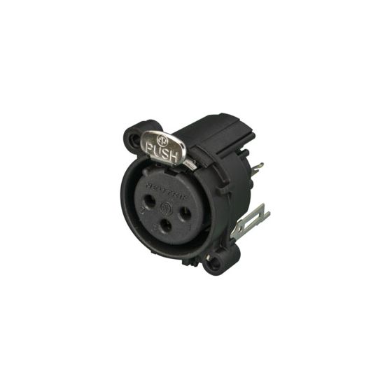 Neutrik | NC3FAV2 - 
XLR 3P verticl chassis conn. black Fem