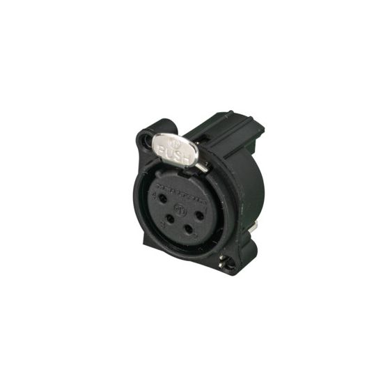 Neutrik | NC4FAH - XLR 4P horizontal chassis conn black Fem