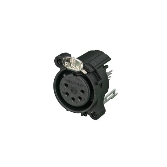 Neutrik | NC5FAV - XLR 5P vertical chassis conn black Female