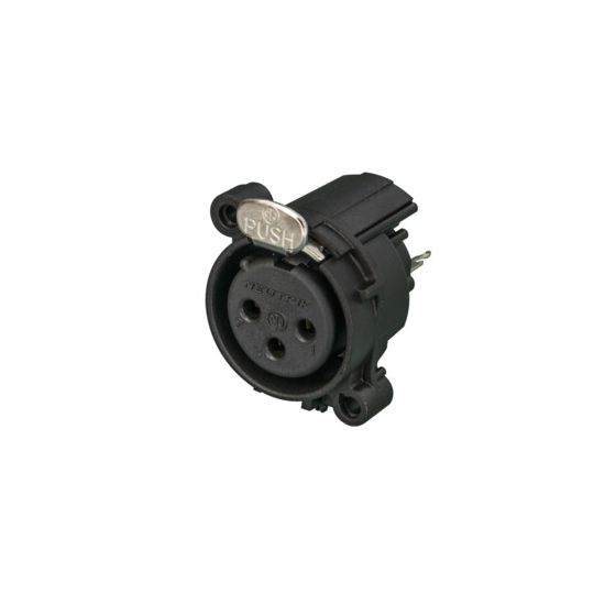 Neutrik | NC3FAV - XLR 3P vertical chassis conn black Female