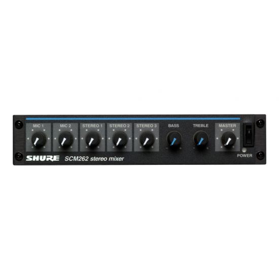 Shure | SCM262E - Stereo Mixer ? 2x mic, 3x Stereo inputs