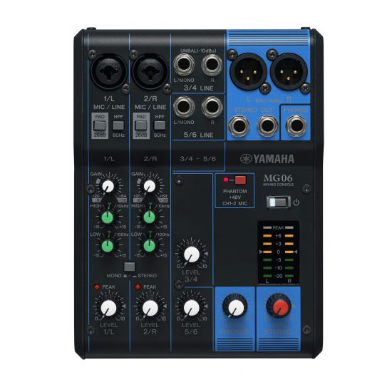 Yamaha - MG06 - 6 channel live mixing console