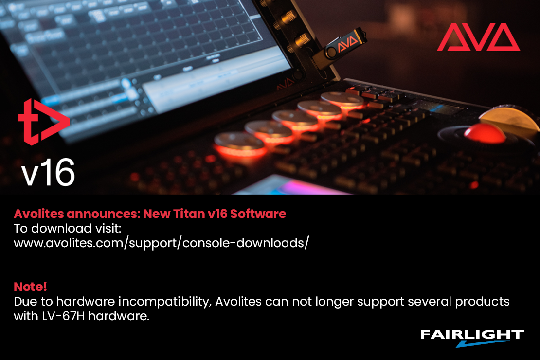 Avolites V16 software update